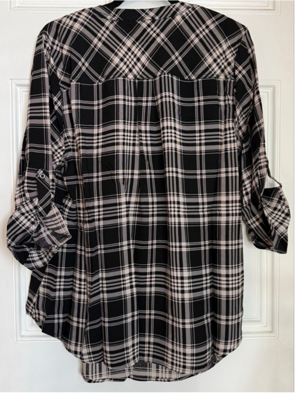 Women's Torrid Harper Plaid Challis 3/4 Sleeve Top 1X - Picture 3 of 8